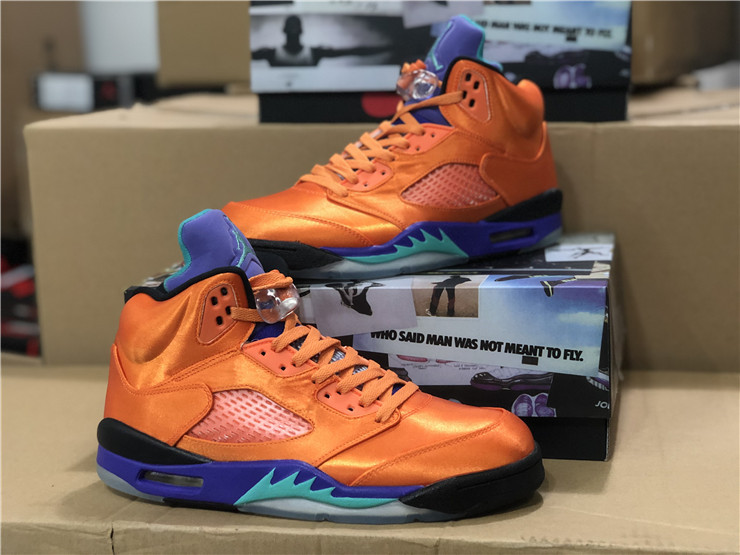 Air Jordan 5 Silk Orange Purple Black - Click Image to Close